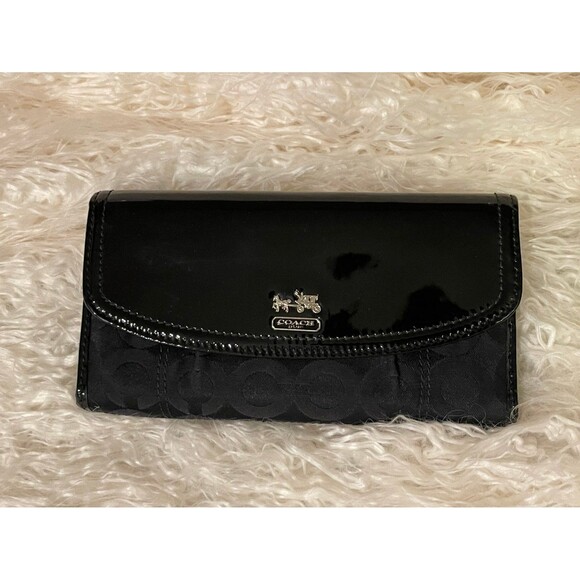 Coach Black Trifold Wallet - Picture 1 of 10